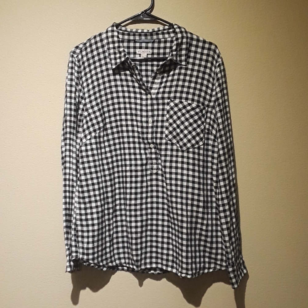 Classic Soft Flannel Black White Long Sleeve